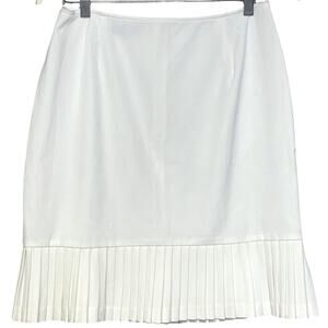 Pantology white skirt pleated stretch skirt schoolgirl business casual size 12